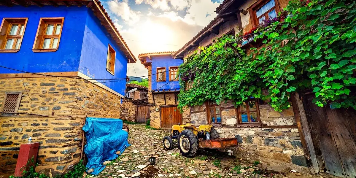 Bursa köyleri manzarası Cumalıkızık sokakları