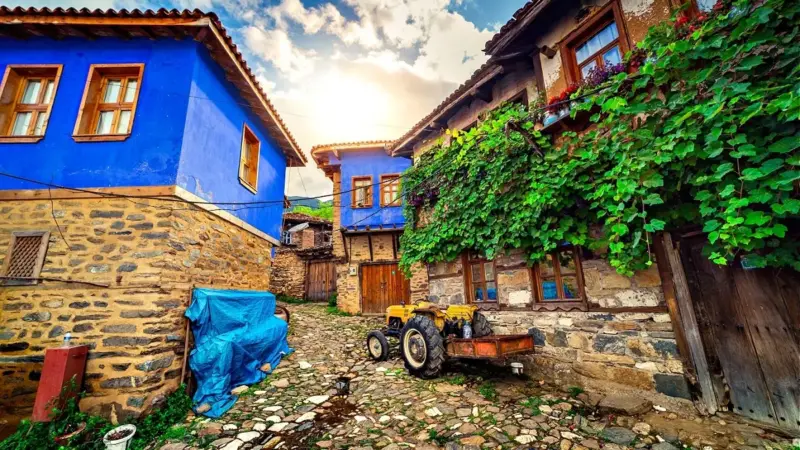 Bursa köyleri manzarası Cumalıkızık sokakları