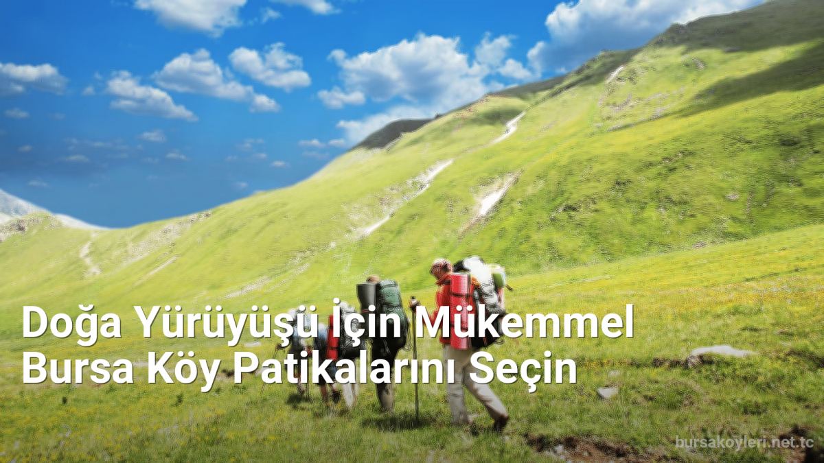 Doğa Yürüyüşü İçin Mükemmel Bursa Köy Patikalarını Seçin - bursakoyleri.net.tc
